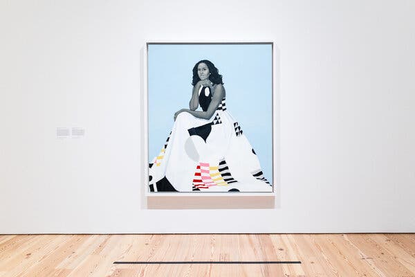Amy Sherald, “Michelle LaVaughn Robinson Obama,” 2018.
