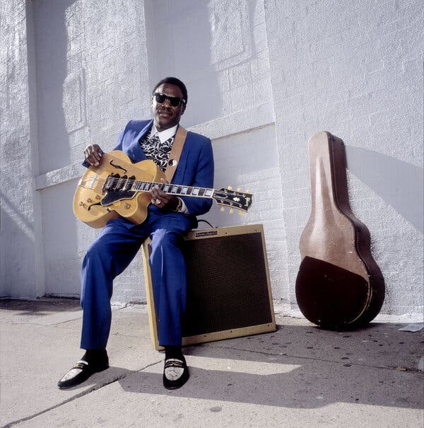 Joe Louis Walker performing in Chicago, 1997. He once reflected, “When I picked up a guitar, I did not say I was gonna be a blues artist, or a rock artist. The idiom finds us.”