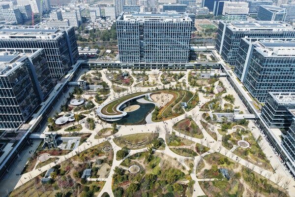 Alibaba’s headquarters in Hangzhou, China, photographed in February. The company’s rise exemplifies China’s growing dominance in the global e-commerce sector.