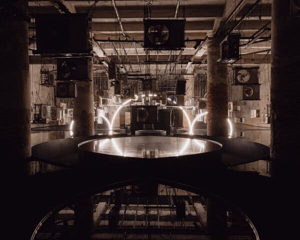 'The Third Paradise,' an artistic installation by Michelangelo Pistoletto featured at the Venice Architecture Exhibition.
