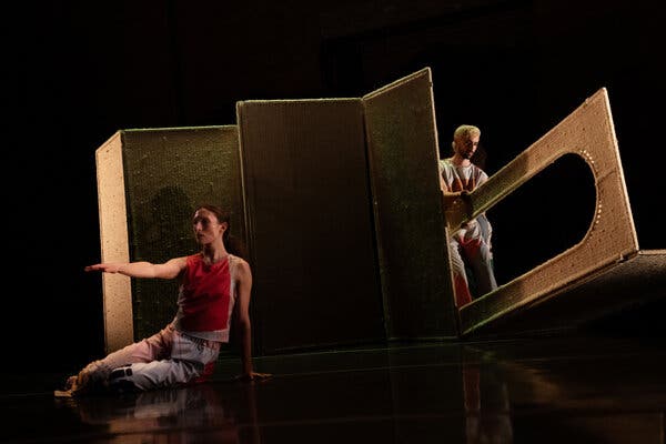 Ashley Merker and Spencer Weidie in the premiere of “Time Again,” choreographed by Lee Serle in collaboration with company dancers