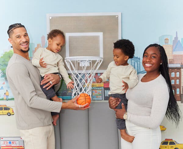 Josh Hart and Wife Create Custom Playroom Featuring Mini Basketball Hoop for Their Twins