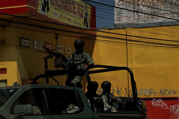 Mexican Army soldiers conducting patrols in Tijuana, March.