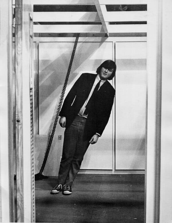 Bruce Logan pictured inside the rotating wheel of Space Station V during the filming of Stanley Kubrick’s ‘2001: A Space Odyssey’ in 1966. Early in his career, he contributed as an animation artist on the film.