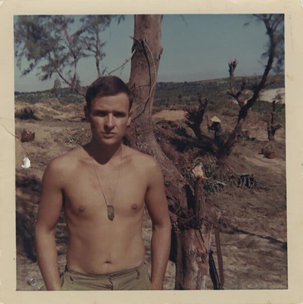 Tim O’Brien photographed in Vietnam around 1969 during his military service.