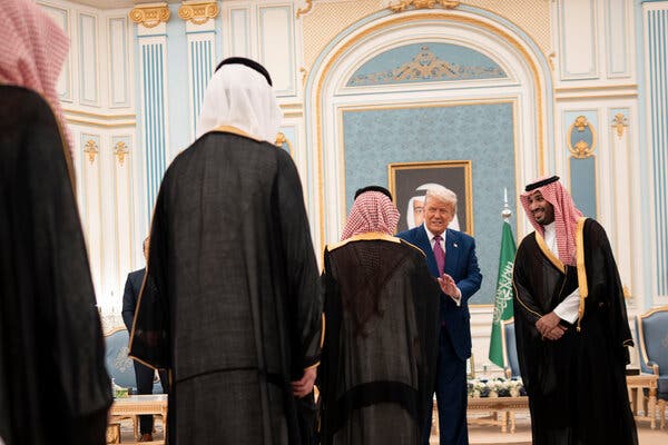 President Trump with Saudi Crown Prince Mohammed bin Salman during his visit to Riyadh on Tuesday.