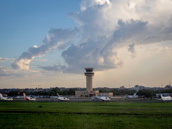 Aircraft parked at Juba International Airport, South Sudan.